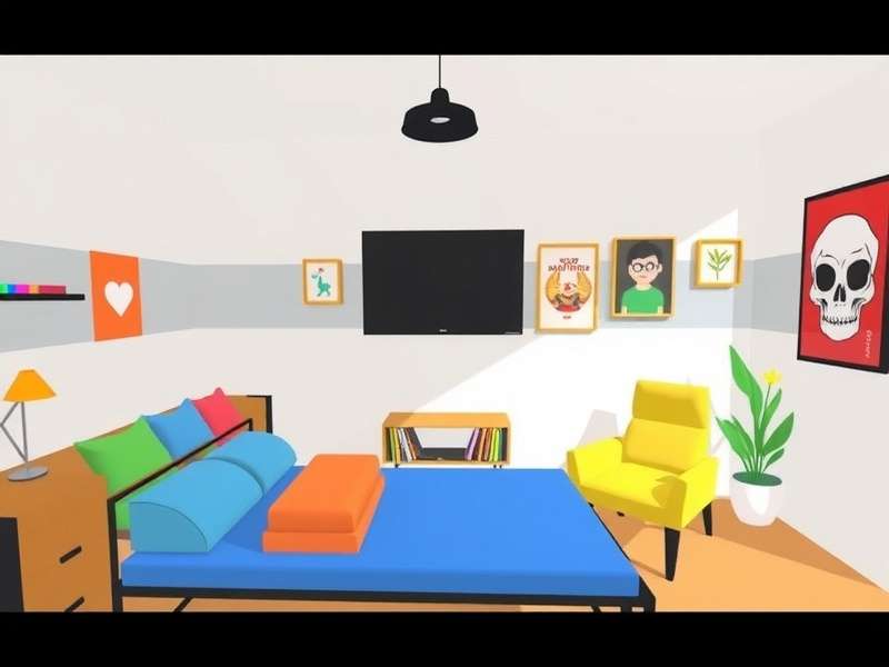 A vibrant virtual reality social space showing avatars interacting in Rec Room