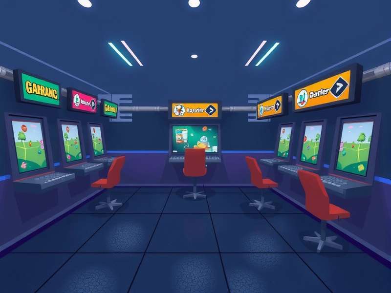 Diverse group of friends laughing while wearing VR headsets in a social gaming setting