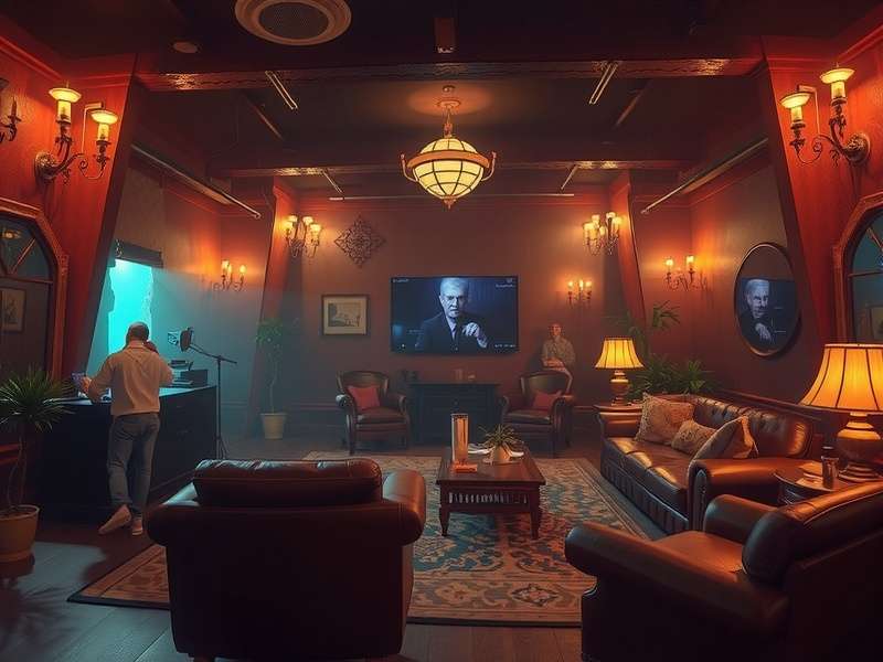 A vibrant scene inside the Rec Room Rumpus Room showing players interacting with various objects and games.