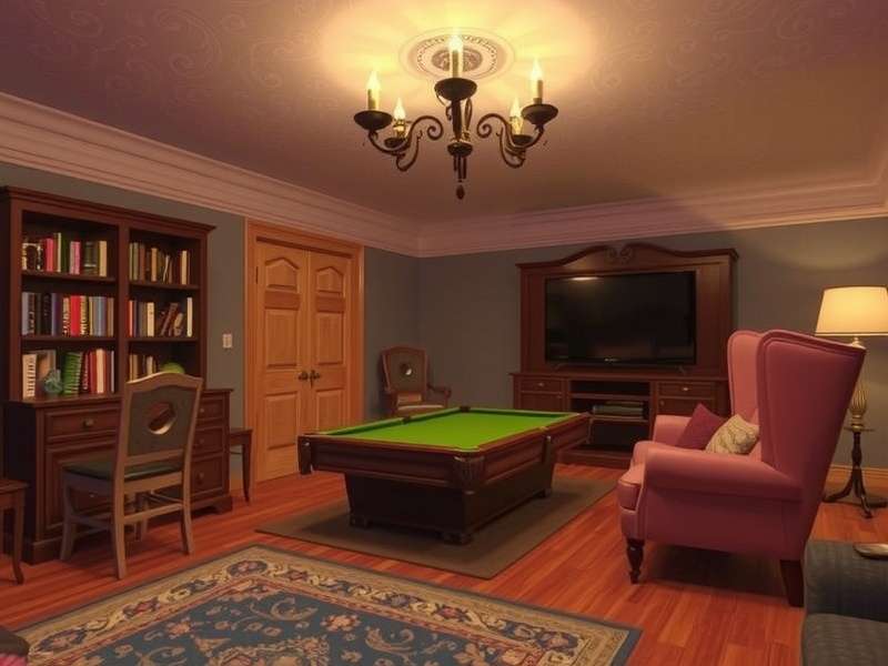 Vibrant virtual social hub interior with avatars interacting