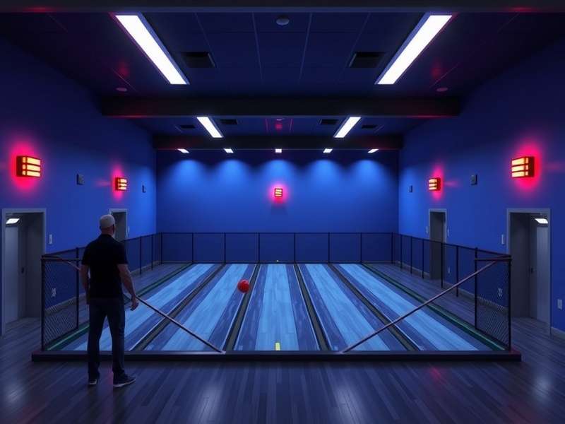 Two Rec Room avatars mid-throw in a vibrant dodgeball arena