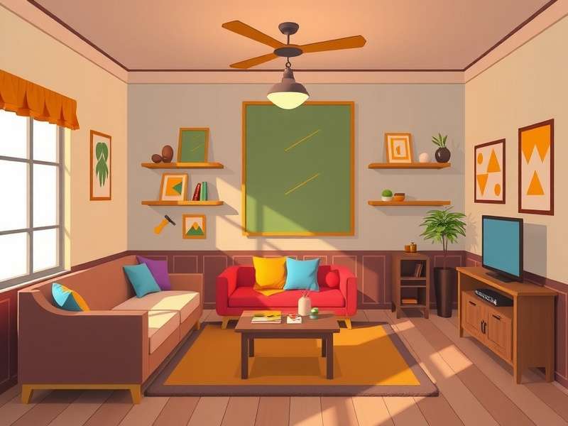 A close-up view of the Rec Room invention search interface on a VR headset, showing categories and results