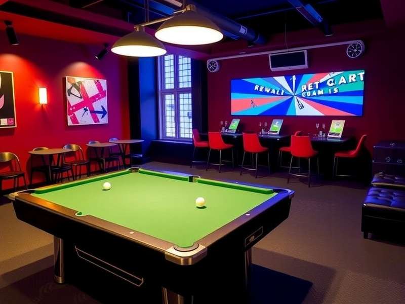 Vibrant interior of Rec Room Toronto showing arcade games and social spaces
