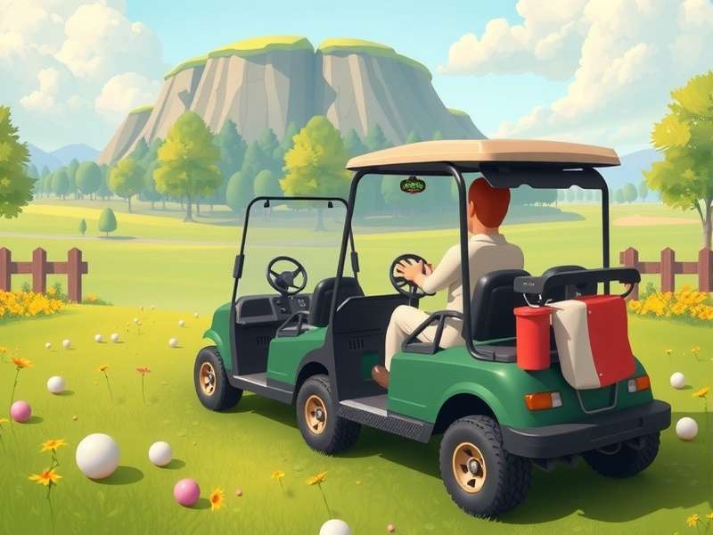 A sleek, customised Golf Cart speeding through a Rec Room environment