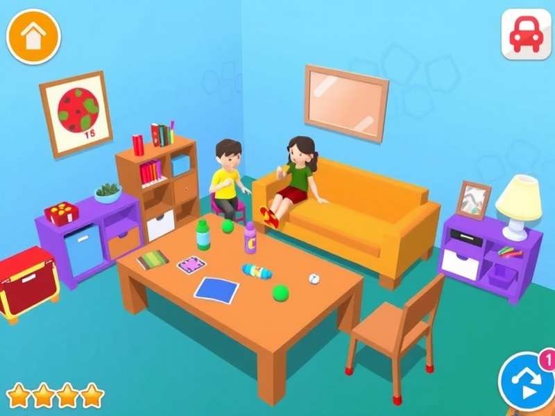 A diverse group of parents and children discussing Rec Room gameplay on a tablet