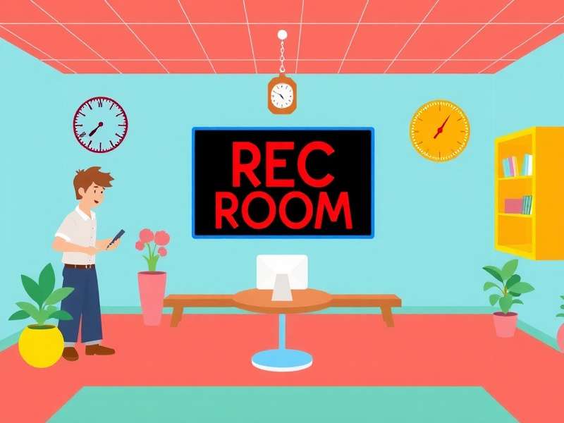 Rec Room virtual social hub showing diverse avatars interacting in a custom room