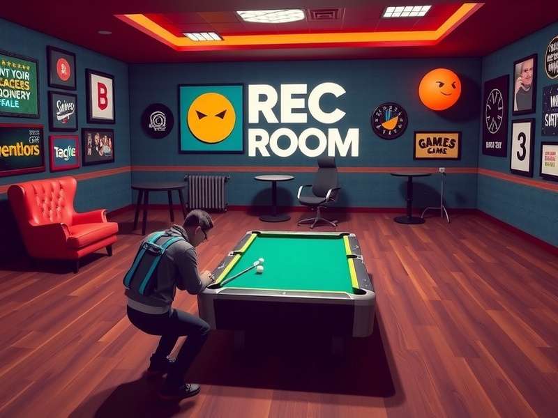 Diverse group of people wearing VR headsets in a social setting