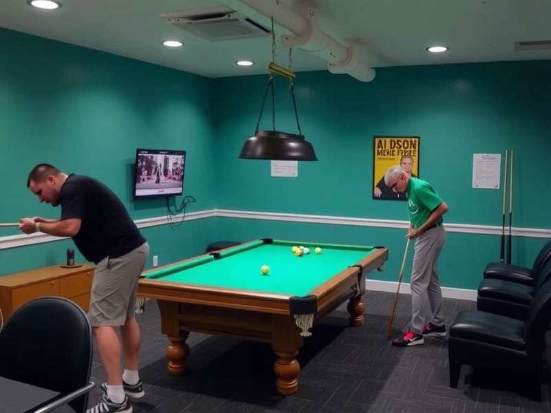 Virtual social hub with avatars interacting in a brightly lit digital pine forest environment