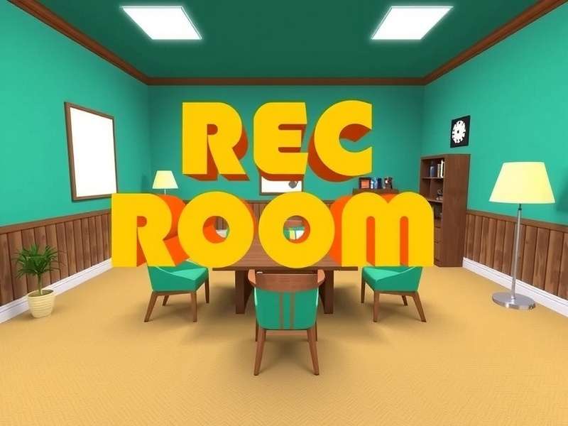 A vibrant virtual reality scene with avatars interacting in a colourful digital space