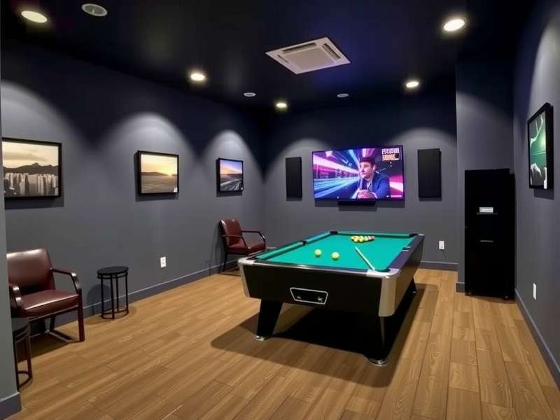 A typical Rec Room Backrooms Level 0 corridor with yellow wallpaper, fluorescent lights, and damp carpet texture.