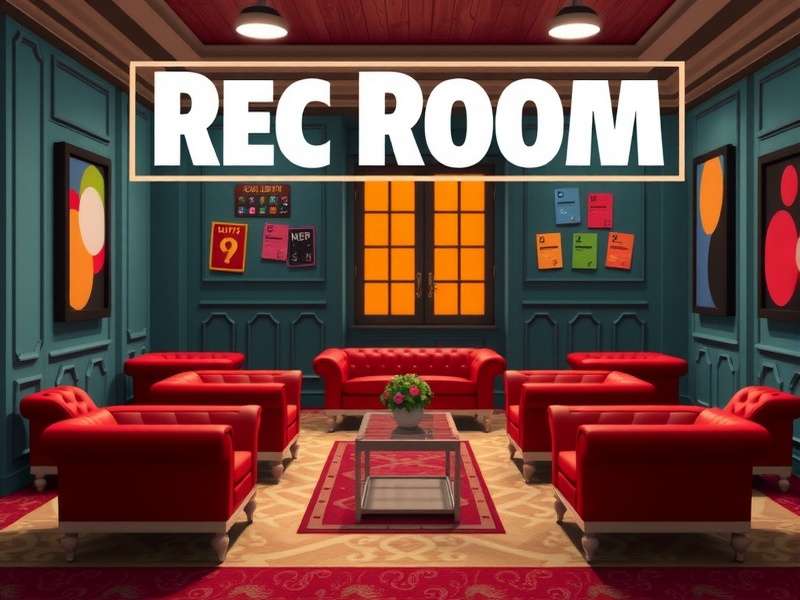 Rec Room Login Game interface showing multiplayer social gaming experience