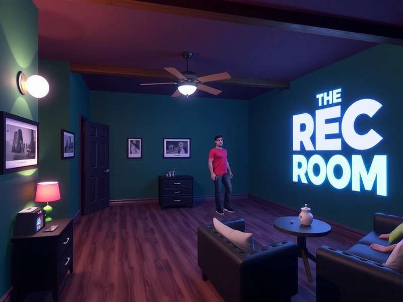 The Rec Room social gaming platform interface showcasing vibrant virtual worlds