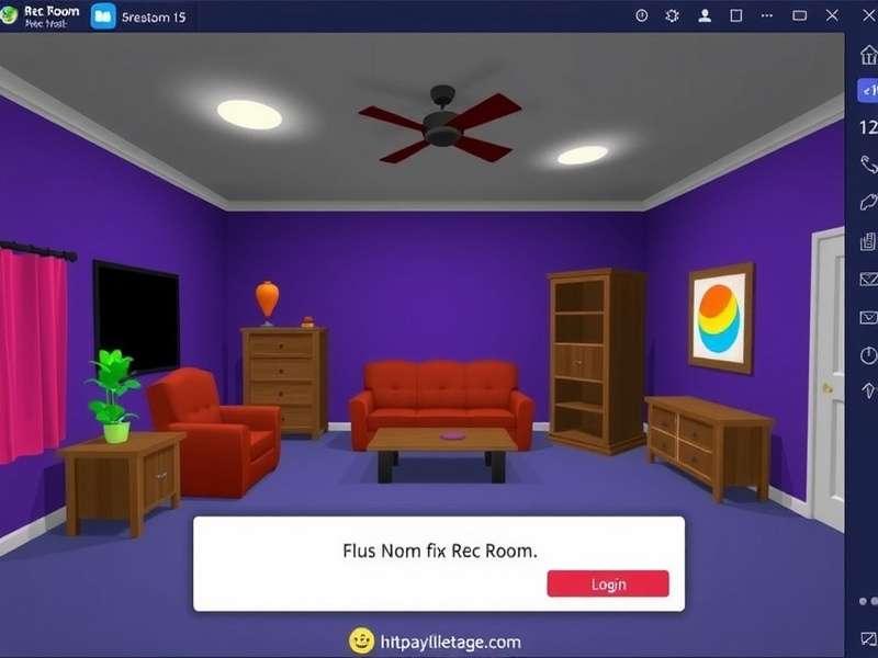 Rec Room login error screen on a gaming monitor