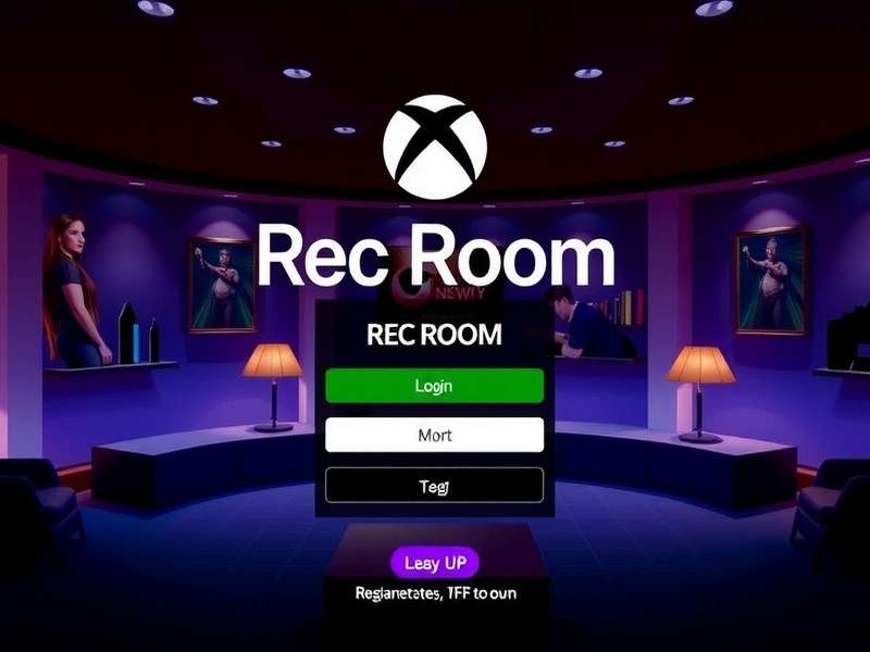 Rec Room Login Xbox screen showing the sign-in interface with Xbox Live option