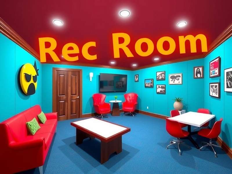 Rec Room gameplay on PC showing vibrant social hub with players