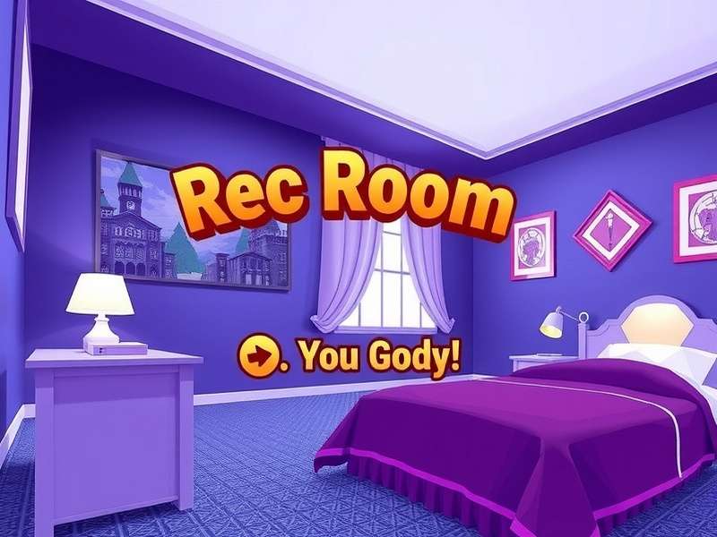 Rec Room Login Screen interface showing sign-in options for VR, Steam, Nintendo Switch, and mobile devices