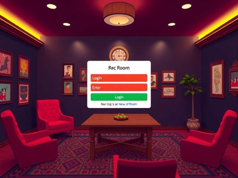 Rec Room login error screen with troubleshooting overlay showing UK-specific solutions