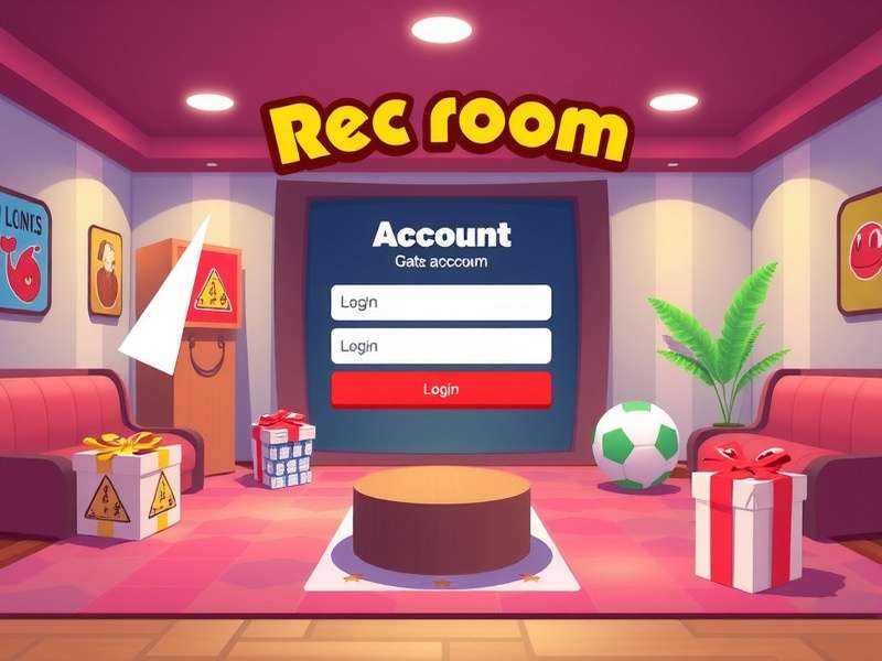 Rec Room account login interface on multiple devices including PC, console and mobile